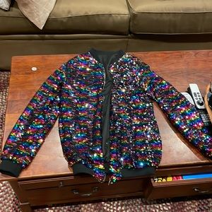 No brand women’s size Small Sequin zip up jacket